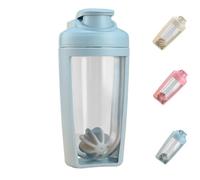 ALINUOYQ Botella mezcladora de 500 ml de mezcla de proteínas con bola batidora, botella mezcladora sin BPA, a prueba de fugas, vaso mezclador con asa, taza mezcladora preentrenamiento para gimnasio,