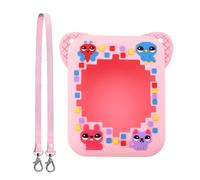 ALINUOYQ Funda de viaje de silicona con cordón protector de almacenamiento, a prueba de golpes, anticaídas, impresión 3D de alimentos para Bitzee, juguete virtual interactivo digital, Rosa B,