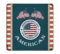 Alioyoit Placa de metal retro patriótica vintage del 4 de julio, para el Día de la Independencia, Dios bendiga a América, decoración artística de metal antiguo para el Día de los Caídos, Día del