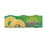 Alipende Piña en Rodajas en su Jugo, Pack de 3 Latas de 220g