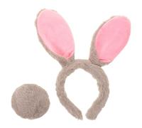 Alipis 1 juego de diadema y de conejo con orejas de conejo para Pascua, accesorio de disfraz de peludo para mujeres y niñas, conjunto de cosplay para fiesta de Halloween, color gris.