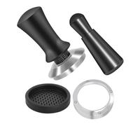 Alipis 1 juego Distribuidor y Prensador de Café Inoxidable con Anillo Dosificador de Estación de Tamping Antideslizante para Máquinas de Espresso y Amantes del Café