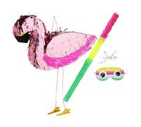Alipis 1 juego Piñata Flamingo Rosa para Cumpleaños de Piñata con Ojos Vendados y Batidor Decoración Tropical para Fiestas Infantiles y Celebraciones de Verano