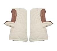 Alipis 1 par de guantes ignífugos y resistentes al calor para hornos, manoplas de algodón aislantes del calor para trabajos en chimenea, protección contra altas temperaturas, juego de manoplas a