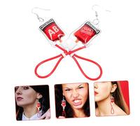 Alipis 1 Par De Pendientes De Bolsa De Sangre Simulada Joyería Para Piercing Tragus Barras Luminosas De Gafas Espeluznantes Pendientes De Tuerca Pendientes De Vampiro De