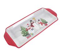 Alipis 1 Pc Servilletero Plato De Postre De Cerámica Platos De Navidad para Servir Plato De Feliz Navidad Bandeja De Nueces Bandeja para Servir Papa Noel Estante De La Joyería Arroz