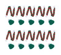 Alipis 10 Juegos de Mini Bufandas navideñas de 23 cm para Hacer tú Mismo, Gorros de Papá Noel Tejidos, Bufandas para Botellas de Vino, muñecos, muñecos de Nieve, Decoraciones navideñas.