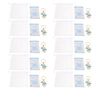 Alipis 10 Juegos Llaveros Metálicos con Etiquetas de Agradecimiento con Forma de Huella de Pie y Bolsas de Almacenamiento Azul , Recuerdos y Elegantes para Shower para Fiesta Revelación