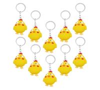 Alipis 10 Llaveros de Pollito Amarillo Pequeño Diseño Creativo y Material de Silicona Flexible para Decorar Bolso o Llaves del Coche, Obsequio Ideal para Personas Queridas