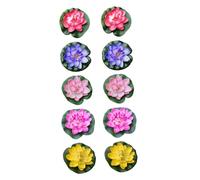 Alipis 10 Piezas Decoración de Estanque Flores de Loto Artificiales Flotantes EVA para Jardín Acuario y Estanque Resistente y Duradera