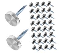 Alipis 100 Piezas Tornillos para Espejo Inoxidable con Tapas Decorativas Clavos de Resistentes para Señalización Publicidad y Construcción Fácil Instalación y Fijación Segura