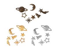 Alipis 105 Piezas Rellenos de Aleación Epoxi Dijes de Luna, Estrellas y Galaxias para Manualidades, Accesorios de Joyería Diy, Surtido Color Claro K Antióxido Azul Antiguo, Pack 3