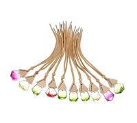 Alipis 10piezas Botella De Perfume Vacía Colorida De Tapa De Madera Colgante De Difusor Para Coche Decoración De Auto Por Paquete