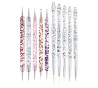 Alipis 10piezas Herramientas para Uñas de Doble Punta Accesorio para Decoración de Uñas Pinceles Delineadores para Grafitis Creativos Herramienta para Puntear Estuche para Mujeres