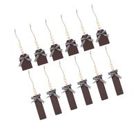 Alipis 12 piezas Etiquetas Colgantes de Madera Rústica para Decoración Navideña DIY Etiquetas para Pintar y Escribir Adornos Colgantes para Árbol y Calcetines de Navidad