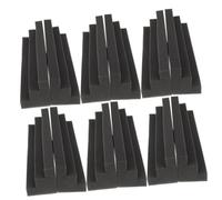 Alipis 12 piezas Paneles Acústicos de Pared Espuma Absorbente Ignífuga Alta Densidad Trapezoidal para Aislamiento Sonido Estudio Cine Ktv