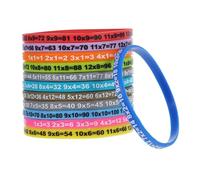 Alipis 12 Piezas Pulseras de Silicona Educativas para Estudiantes de Unidades Correas Elásticas Prácticas con Tablas de Multiplicar para Muñeca para Uso Escolar y Fiestas