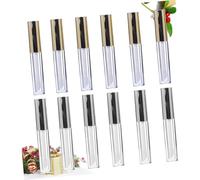 Alipis 12 piezas Tubos Vacíos para Brillo de Labios Envases Rellenables Transparentes con Tapas Metálicas Doradas y Plateadas para Brillo Aceite Labial y Tinte Portátiles y Duraderos