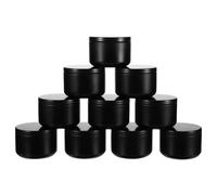 Alipis 12 Tarros Redondos de Hojalata Negros para Hacer Velas DIY con Tapa, Recipientes Ligeros y Multipropósito Ideales para Manualidades y Organización