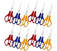 Alipis 12 Tijeras de Punta Redonda con Escala, 132 Mm, para Estudiantes y Manualidades, Tijeras Multiusos para Escuela, Bricolaje y Arte, Color Aleatorio, Pack de 12