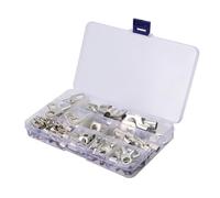 Alipis 120 piezas Terminales Tubulares de Cobre Desnudo Ojales Cerrados para Cable Batería Conectores de Alta Resistencia para Reparación Automotriz y Marino Caja Organizada -mm²