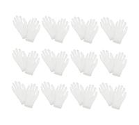 Alipis 12pares Guantes Hidratantes Blancos De Algodón Para Manos Secas Para Uso Nocturno Paquete Guantes De Trabajo Para Cuidado De Manos