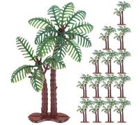 Alipis 15 Piezas Árbol Artificial Cocotero Miniatura de Plástico, Palmera Artificial para Pecera y Jardín, Decoración de Micro Paisaje DIY y Jardín en Contenedor