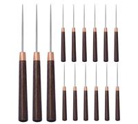 Alipis 15 Punzones para Carpintería y Costura con Mango de Madera Fina, Herramienta de Punzón Pequeño para Elaboración de Cuero, Kit Multiusos para Manualidades y Bricolaje, Cono Recto,