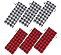 Alipis 18 Bolsas De Vino para Fiesta Bolsas De Vino Bolsa De Botella De Vino A Cuadros Bolsas De Embalaje Suéter De Botella De Vino De Navidad Ropa para Envolver Vino De Invierno