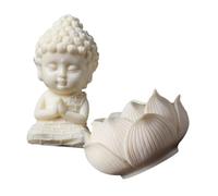 Alipis 1juego Estatua De Buda De Resina Blanca Figurita Decorativa De Buda para Escritorio Escultura para Hogar y Jardín Accesorio Decorativo Serenity