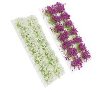 Alipis 2 Cajas Racimo de Flores Estático Adorno en Miniatura de Plástico y Resina, Decoración de Mesa de Arena, Corte Libre, para Decoración y Añadir Césped Largo en Pequeñas Zonas