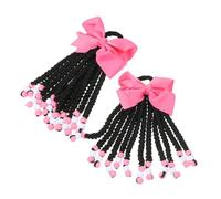 Alipis 2 Extensiones De De Caballo De Colores Para Niñas Coletas Trenzadas Color Rosa