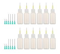 Alipis 2 Juegos de Botellas Aplicadoras de Pegamento de Plástico Punta Fina de Aguja, Aplicadores Reutilizables y Recargables para Manualidades, Pintura Acrílica y Filigrana, Kit