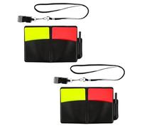 Alipis 2 Juegos de Tarjetas de Árbitro de Fútbol PVC con Tarjetas Roja y Amarilla, Funda y Silbato, Kit para Competición Deportiva y Sanciones en Partidos y Estadios
