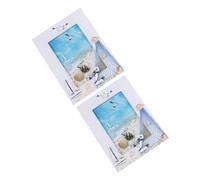 Alipis 2 Marcos De Fotos Estilo Océano Estilo Vintage De Madera Para Mesa De Pie Retro Color Blanco