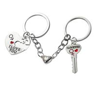 Alipis 2 Pares Llavero Novias, Llavero Colgante de Corazón a Juego, Metal, Imán, para Cumpleaños y Aniversario, Accesorio para Llaves y Bolso