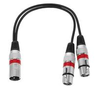 Alipis 2 piezas Adaptador de Audio Xlr Macho Doble Hembra con Anillo Rojo Cable Divisor Estéreo para Amplificadores Guitarras Mezcladores y Teatros Pequeños Casa