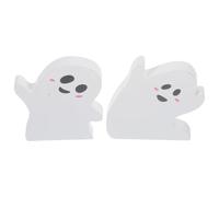 Alipis 2 Piezas Adorno de Fantasma de Halloween en Madera Clara para Decoración de Mesa y Centro de Fiesta Diseño Delicado y Elegante para Ambiente Espeluznante