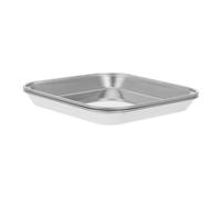 Alipis 2 piezas Bandejas de Acero Inoxidable Gruesas Bandejas Cuadradas Multifuncionales para Servir Aperitivos Postres Ensaladas y Carnes Resistentes para Cocina Catering y Restaurante