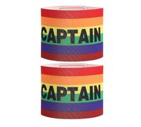 Alipis 2 Piezas Brazalete de Capitán de Fútbol Ajustable Arcoíris para Adultos y Jóvenes Brazalete Deportivo Elástico para Equipo Identificación Visible Partidos y Entrenamientos