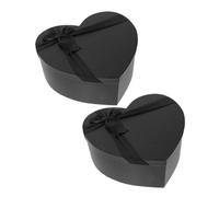 Alipis 2 Piezas caja de tratar cajas bolsas de papel de san valentín en forma de corazon Música señora cajas en forma de corazón para flores cajas de dulces cajas con tapas Black