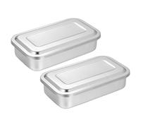 Alipis 2 Piezas Caja Esterilizadora Rectangular para Herramientas de Manicura Tapa y Diseño de Acero Inoxidable para Uso Profesional y Belleza