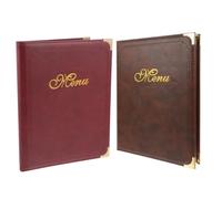 Alipis 2 Piezas Carpeta de Visualización del Menú, Libro de Menú A4, 7 Hojas, Pu, Reutilizable, Cómodo al Tacto, Fácil de Cambiar Contenidos, para Restaurante y Hogar