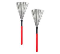 Alipis 2 Piezas Cepillo de Alambre para Baquetas, Cepillo de Batería de Jazz, Mango de Madera, Acero y Rojo, Agarre Estable y Sonido Natural, para Baterista y Grupos Juveniles,