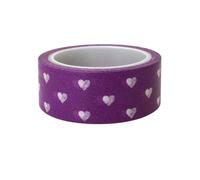 Alipis 2 Piezas Cinta Adhesiva Decorativa de Papel Morado con Diseño de Corazones Unidades para Scrapbooking Manualidades DIY Resistente y Fácil de Despegar para Organizadores y Regalos