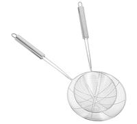 Alipis 2 piezas Colador de Malla Fina de Acero Inoxidable con Mango Resistente para Freír y Escurrir Pasta Fideos y Alimentos de Portátil para Cocina y Profesional