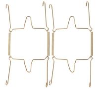 Alipis 2 Piezas Colgador de Pared para Platos Perchas para Platos para Colgar Pared Acero Inoxidable Dorado Invisible Fácil Instalación y Marcos