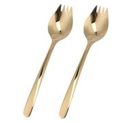 Alipis 2 Piezas Cubiertos Multifuncionales de Acero Inoxidable Spork con Mango para Ensaladas Fideos y Pasta Utensilios Portátiles y Aptos para Lavavajillas para Cocina y Comedor