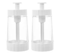 Alipis 2 Piezas Dispensador de Sal Medidor Cuantitativo con Cuchara de 0,5g, Diseño Transparente y Ergonómico para Cocina, Tarro de Condimentos Blanco de 12x6x6cm