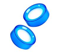 Alipis 2 piezas Esponja Humectadora Redonda Para Dedos Contar Dinero Oficina Fácil Absorción Agua Plástico Y Esponja Transparente Azul